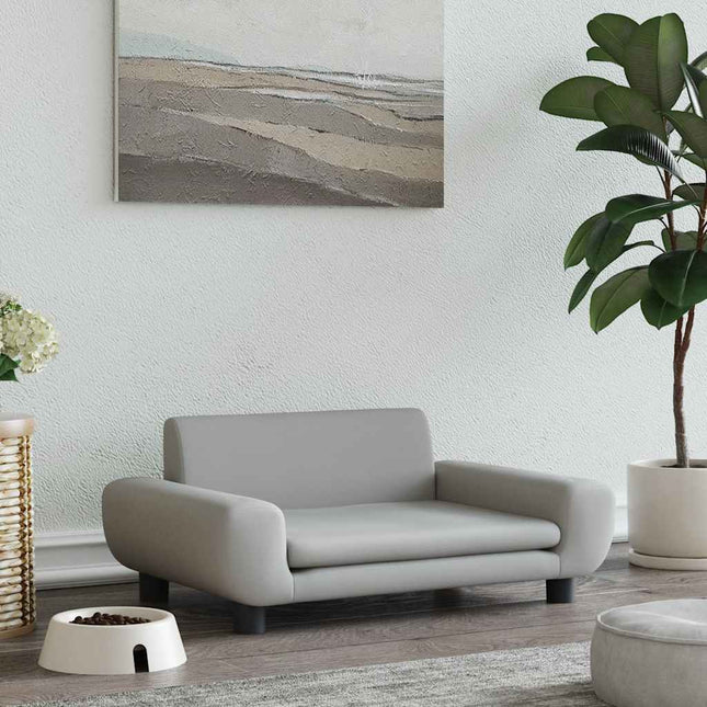 hundeseng 70x45x33 cm velour lysegrå