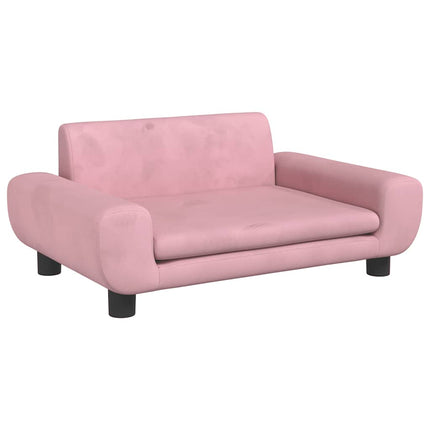 hundeseng 70x45x33 cm velour lyserød