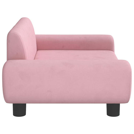 hundeseng 70x45x33 cm velour lyserød