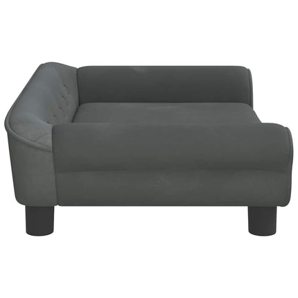 hundeseng 70x48x22 cm velour mørkegrå
