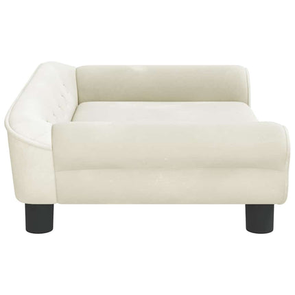 hundeseng 70x48x22 cm velour cremefarvet