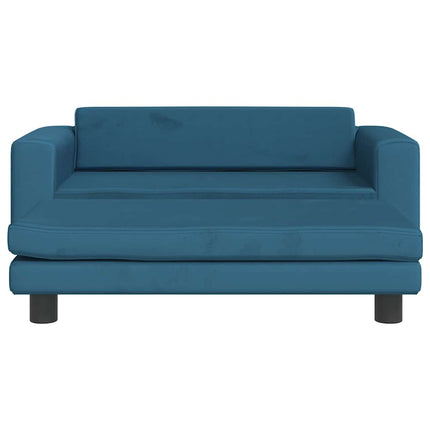 hundeseng med forlængelse 100x50x30 cm velour blå