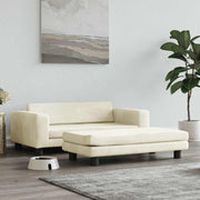 hundeseng med forlængelse 100x50x30 cm velour cremefarvet
