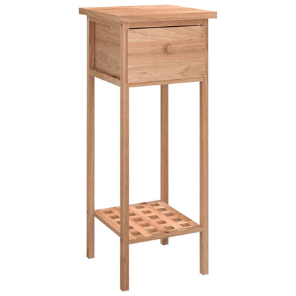 sidebord med skuffe 25x25x60 cm massivt træ valnød
