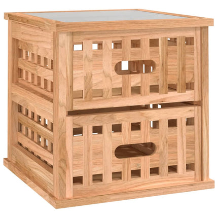 sengeborde 2 stk. 34x34x34 cm massivt valnøddetræ
