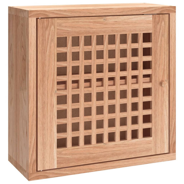 vægskab 42x18x42 cm massivt træ valnød