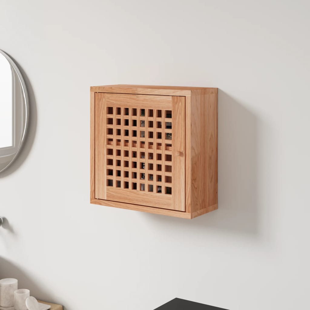 vægskab 42x18x42 cm massivt træ valnød