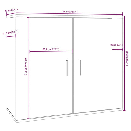 skænk 80x33x70 cm konstrueret træ sonoma-eg