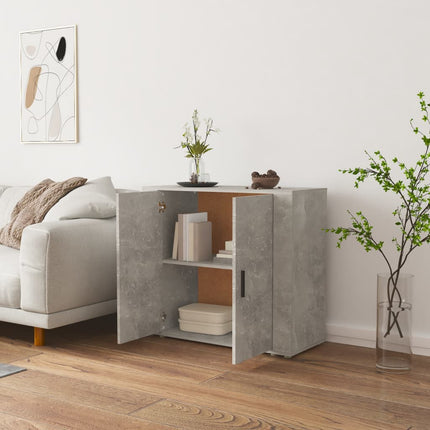 skænk 80x33x70 cm konstrueret træ betongrå