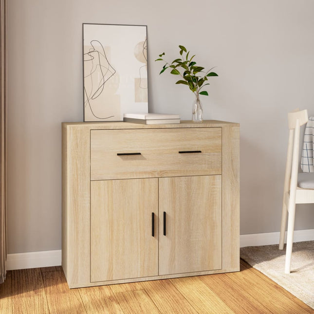 skænk 80x33x70 cm konstrueret træ sonoma-eg