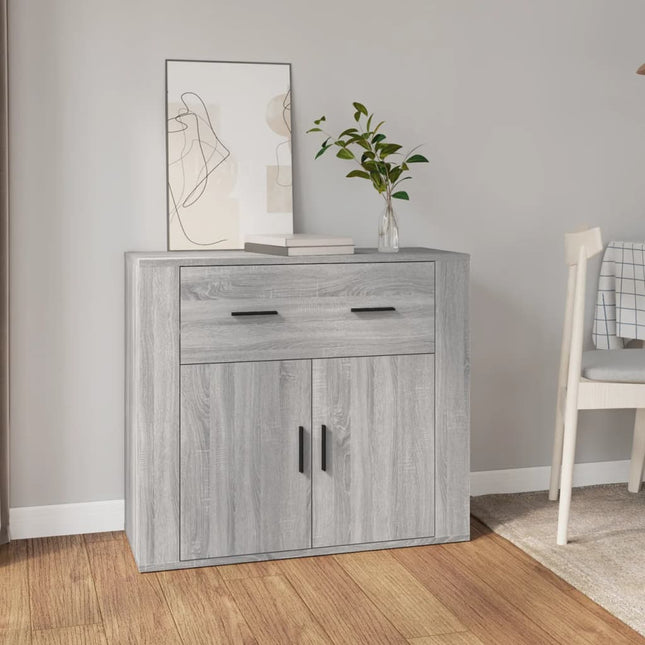 skænk 80x33x70 cm konstrueret træ grå sonoma-eg