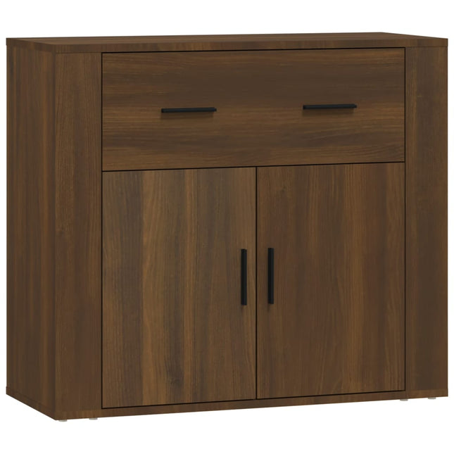 skænk 80x33x70 cm konstrueret træ brun egetræsfarve