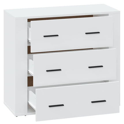 skænk 80x33x70 cm konstrueret træ hvid