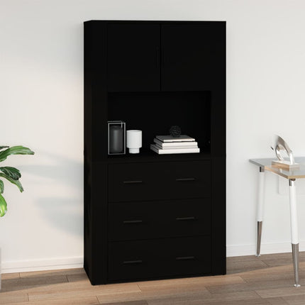 vægskab 80x33x80 cm konstrueret træ sort