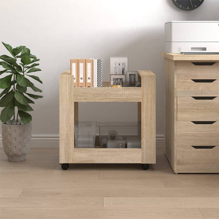 kontorvogn 60x45x60 cm konstrueret træ sonoma-eg