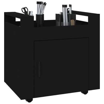 kontorvogn 60x45x60 cm konstrueret træ sort