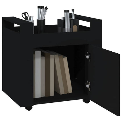 kontorvogn 60x45x60 cm konstrueret træ sort