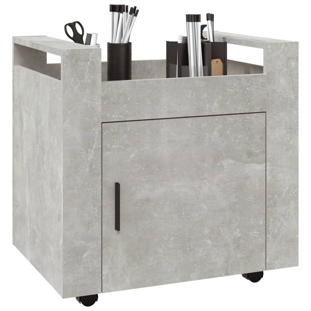 kontorvogn 60x45x60 cm konstrueret træ betongrå