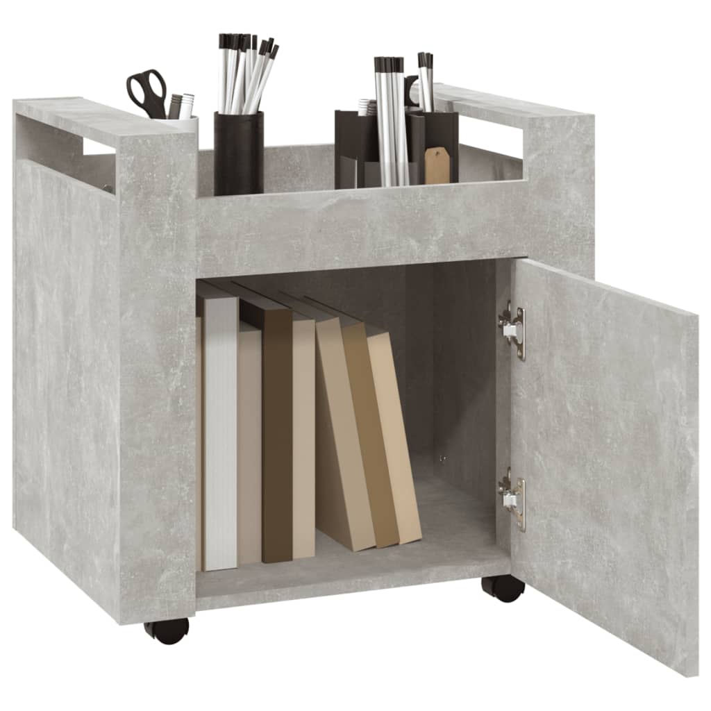 kontorvogn 60x45x60 cm konstrueret træ betongrå