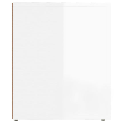 sengebord 50x39x47 cm hvid højglans