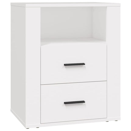 sengebord 50x36x60 cm konstrueret træ hvid