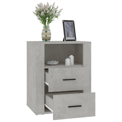 sengebord 50x36x60 cm konstrueret træ betongrå
