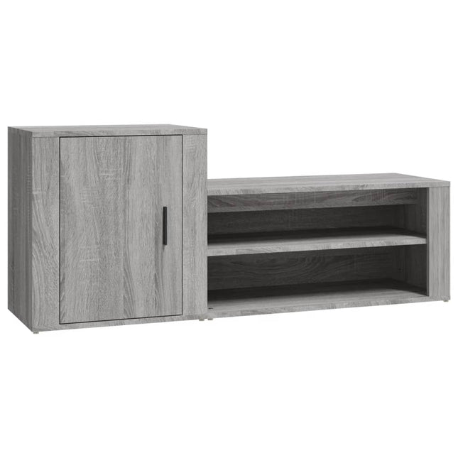 skoskab 130x35x54 cm konstrueret træ grå sonoma-eg