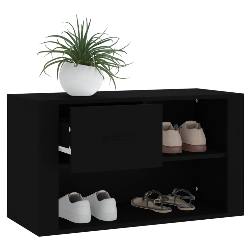 skoreol 80x35x45 cm konstrueret træ sort