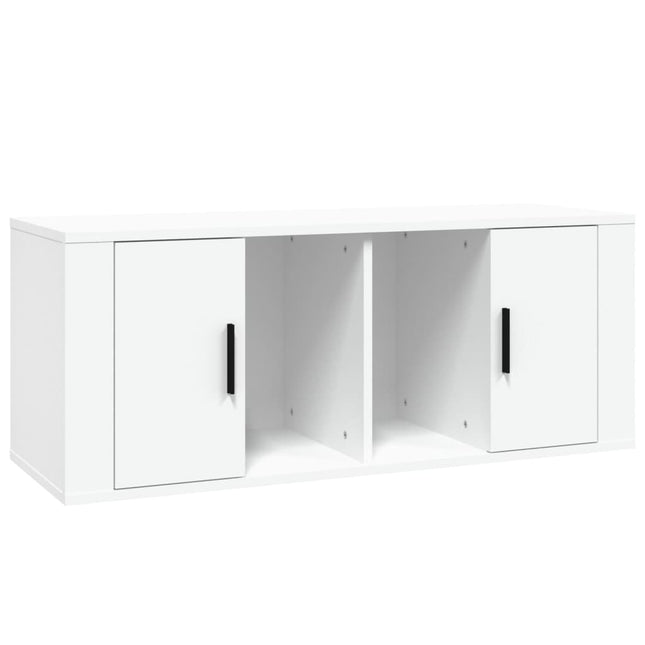tv-bord 100x35x40 cm konstrueret træ hvid