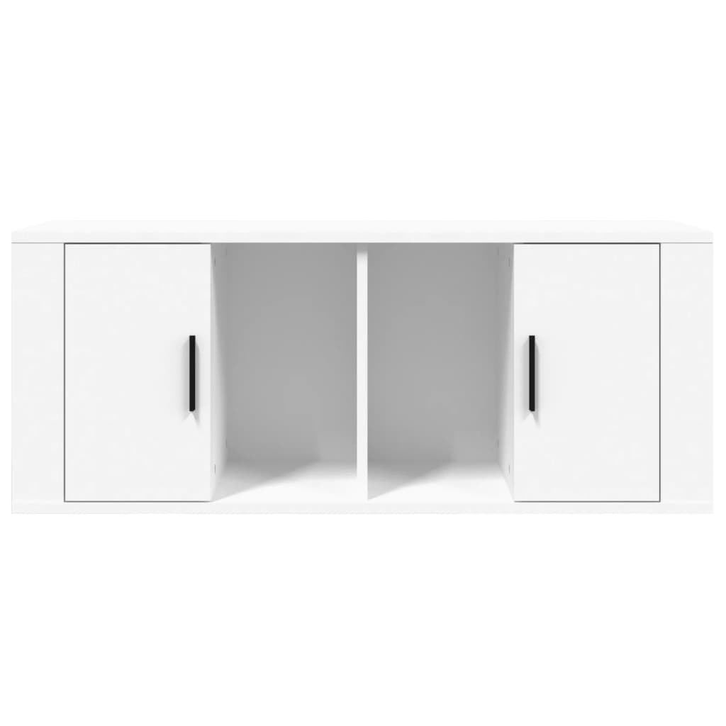 tv-bord 100x35x40 cm konstrueret træ hvid