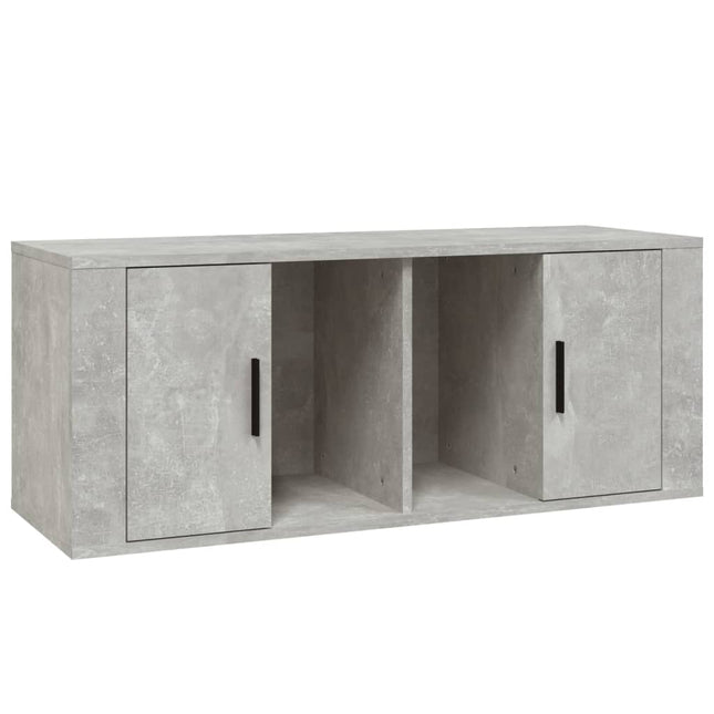 tv-bord 100x35x40 cm konstrueret træ betongrå