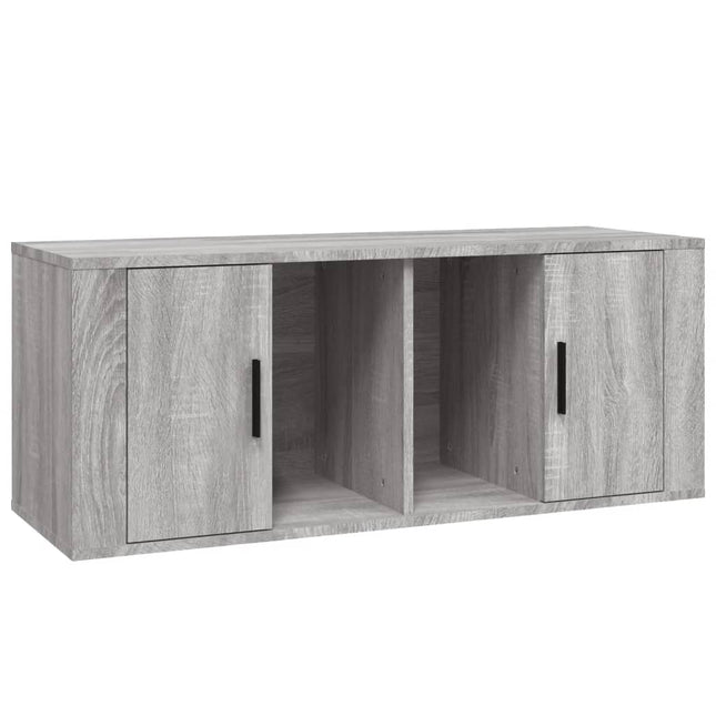 tv-bord 100x35x40 cm konstrueret træ grå sonoma-eg