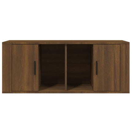 tv-bord 100x35x40 cm konstrueret træ brun egetræsfarve