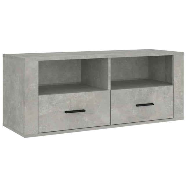 tv-bord 100x35x40 cm konstrueret træ betongrå