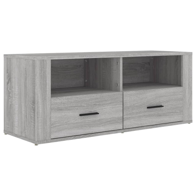 tv-bord 100x35x40 cm konstrueret træ grå sonoma-eg