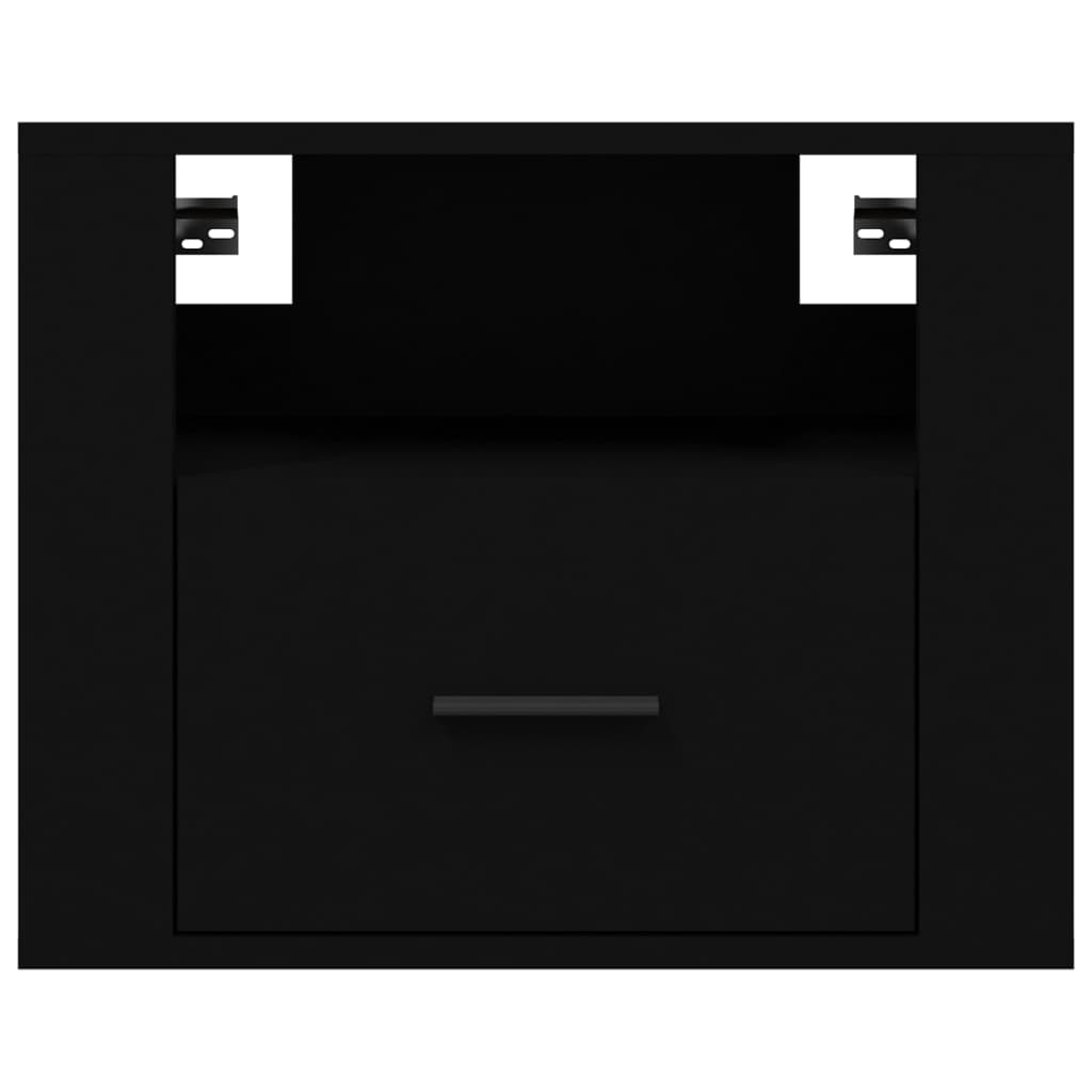 væghængte sengeborde 2 stk. 50x36x40 cm sort