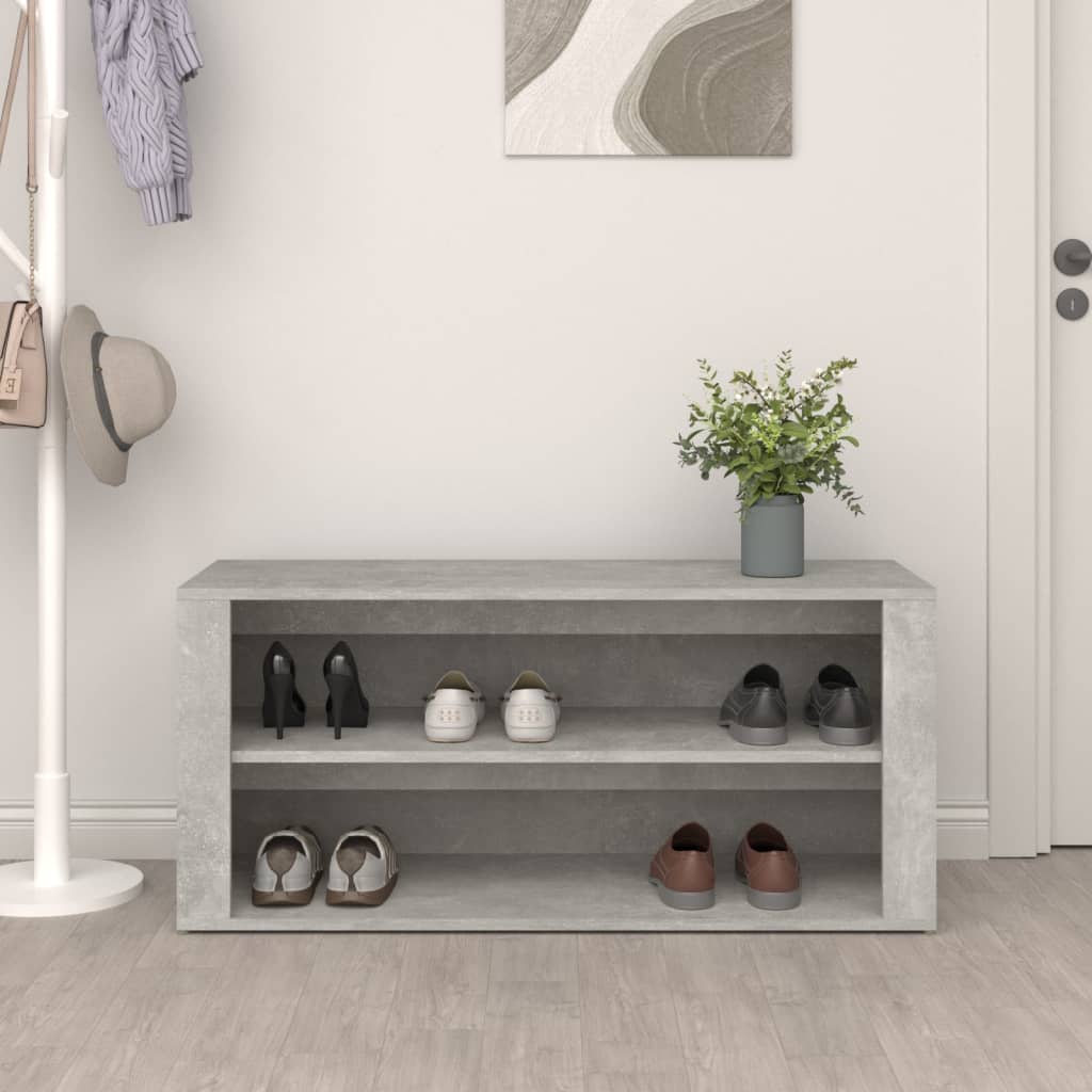 skoreol 100x35x45 cm konstrueret træ betongrå