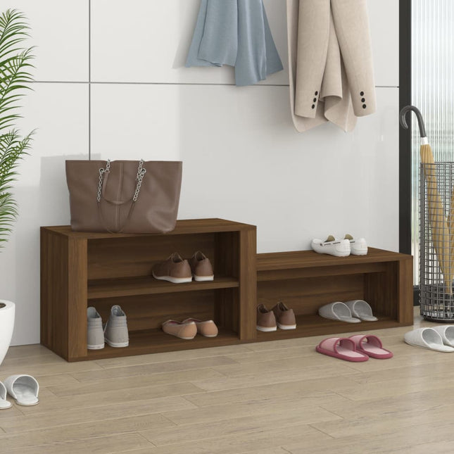 skoskab 150x35x45 cm konstrueret træ brun egetræ