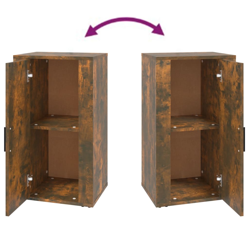 skænk 40x33x70 cm konstrueret træ røget egetræsfarve