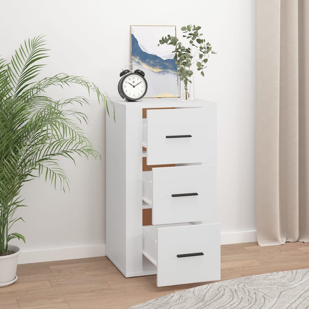 skænk 40x33x70 cm konstrueret træ hvid