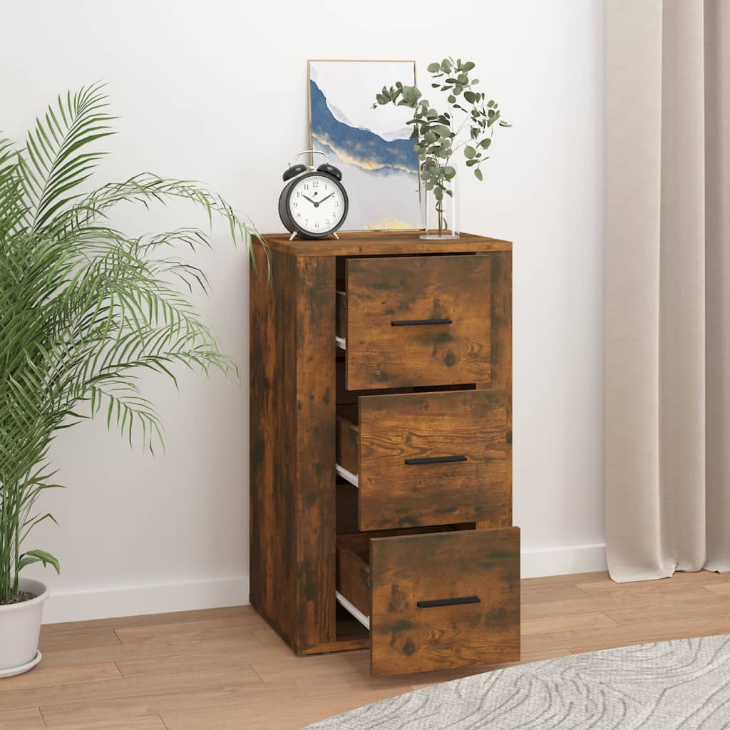 skænk 40x33x70 cm konstrueret træ røget egetræsfarve