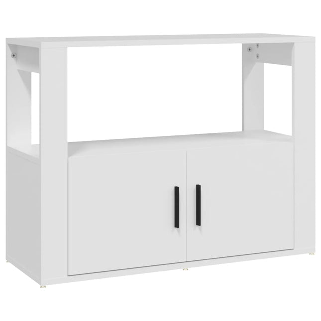 skænk 80x30x60 cm konstrueret træ hvid