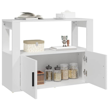 skænk 80x30x60 cm konstrueret træ hvid