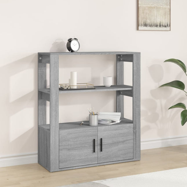 skænk 80x30x90 cm konstrueret træ grå sonoma-eg