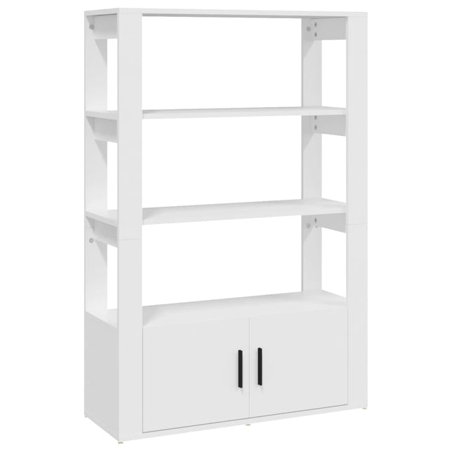 skænk 80x30x119,5 cm konstrueret træ hvid