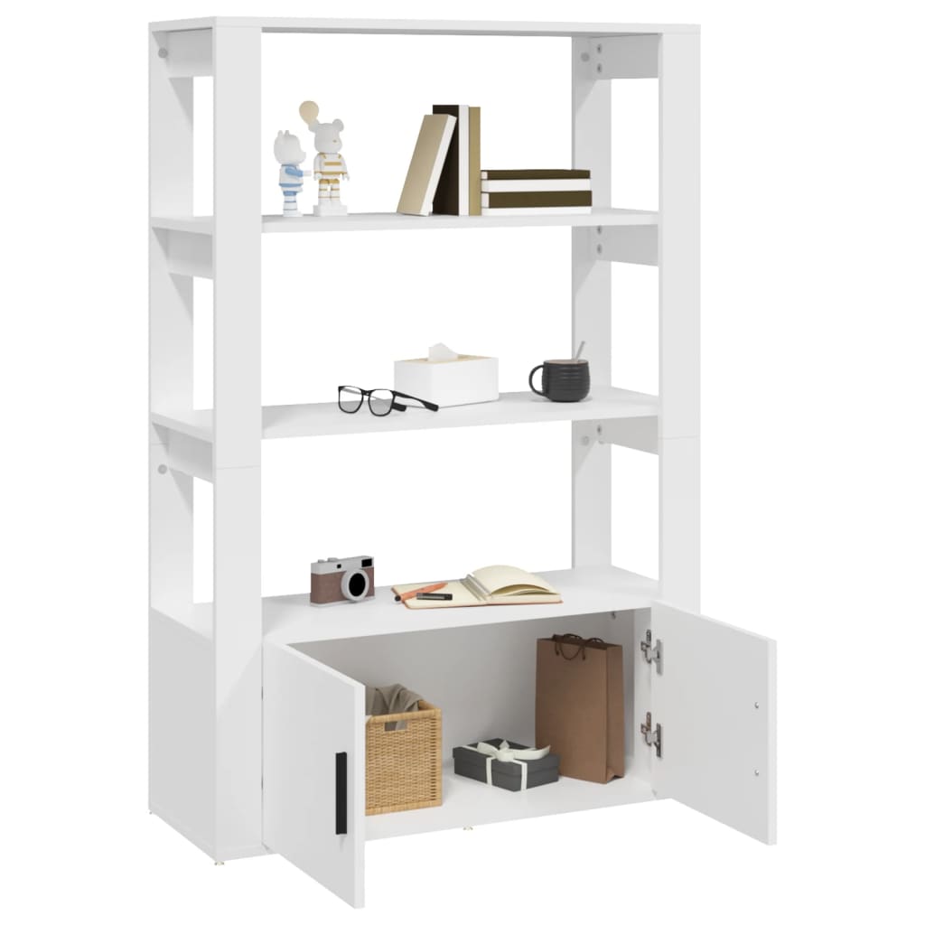 skænk 80x30x119,5 cm konstrueret træ hvid