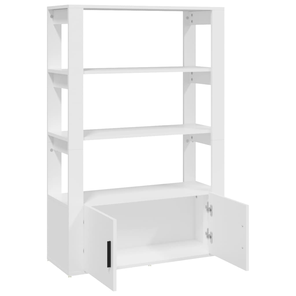 skænk 80x30x119,5 cm konstrueret træ hvid