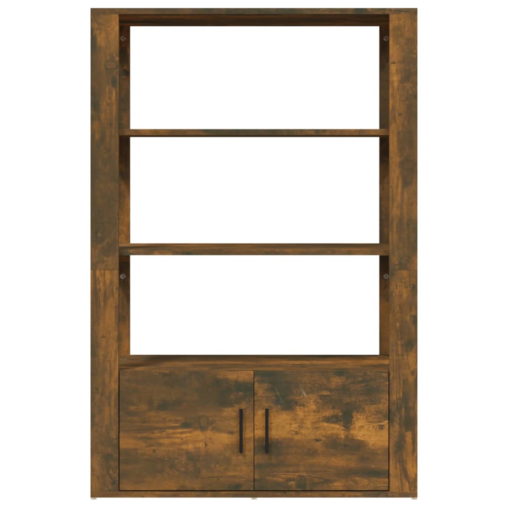 skænk 80x30x119,5 cm konstrueret træ røget egetræsfarve