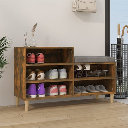skoskab 102x36x60 cm konstrueret træ røget egetræsfarve
