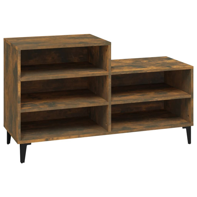 skoskab 102x36x60 cm konstrueret træ røget egetræsfarve